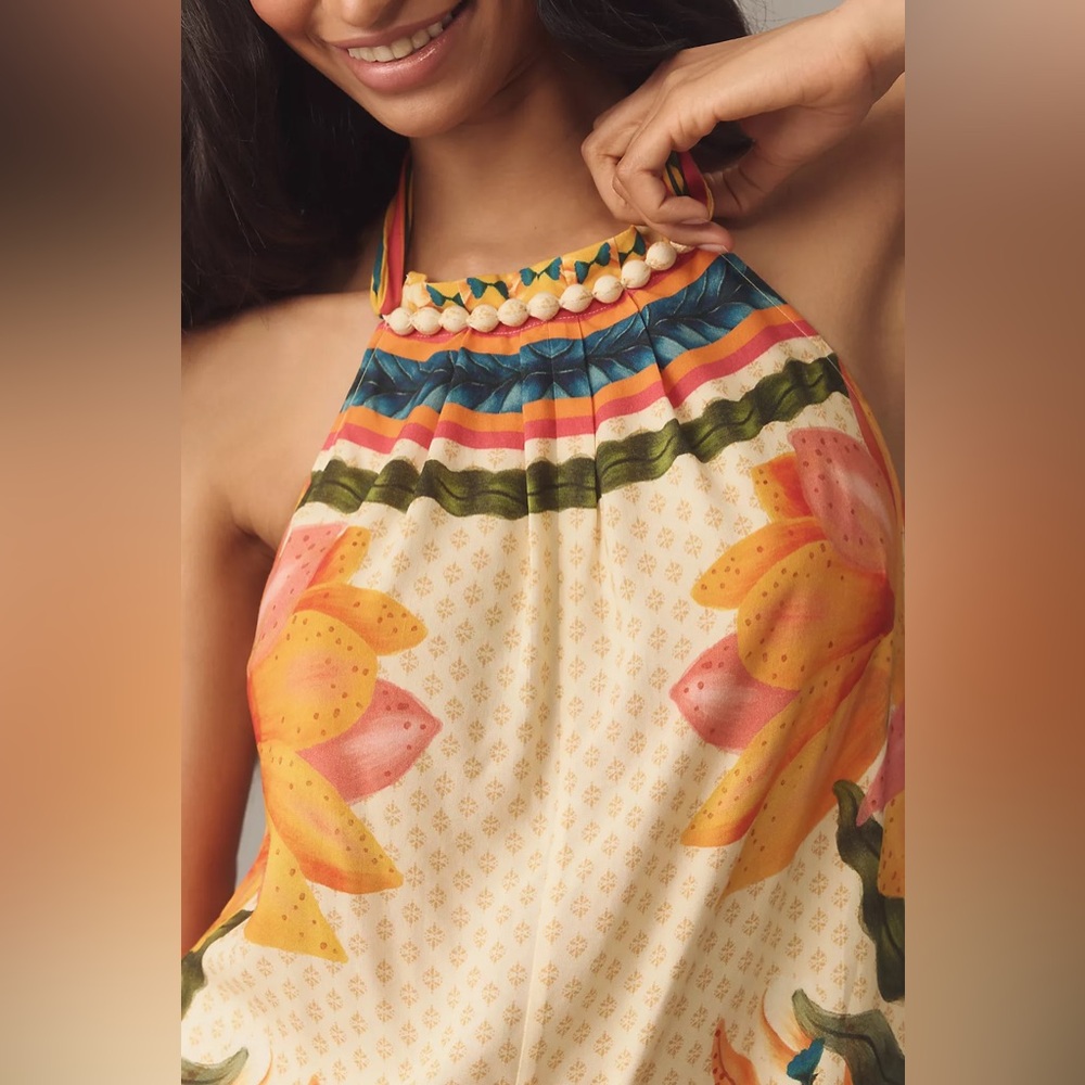 Anthropologie Farm Rio Floral Halter Jumpsuit - Picture 3 of 9